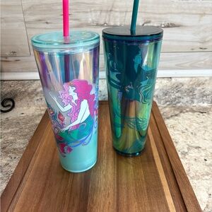Starbucks Mermaid Tumblers - Teal and Blue